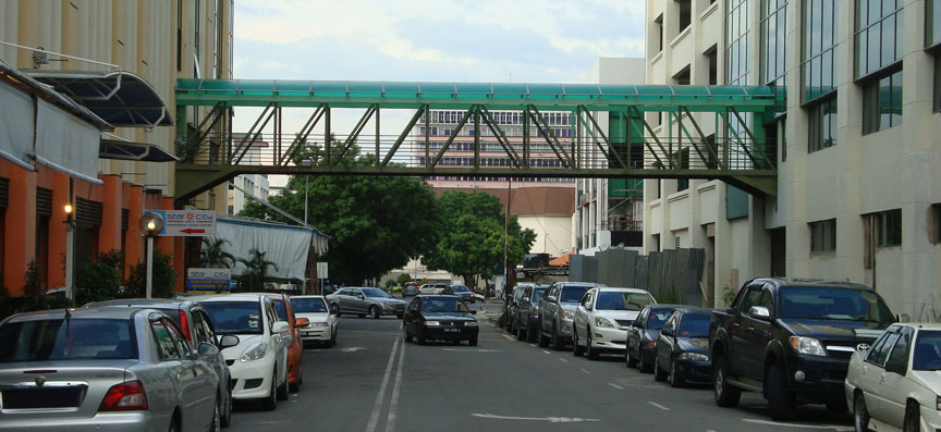 Asia city covered bridge